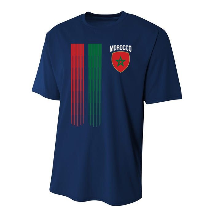 National Morocco Flag Moroccan Football Fan Soccer Team Performance Sprint T-Shirt