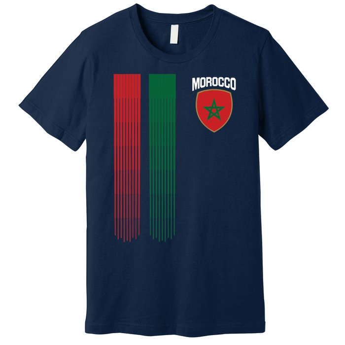 National Morocco Flag Moroccan Football Fan Soccer Team Premium T-Shirt