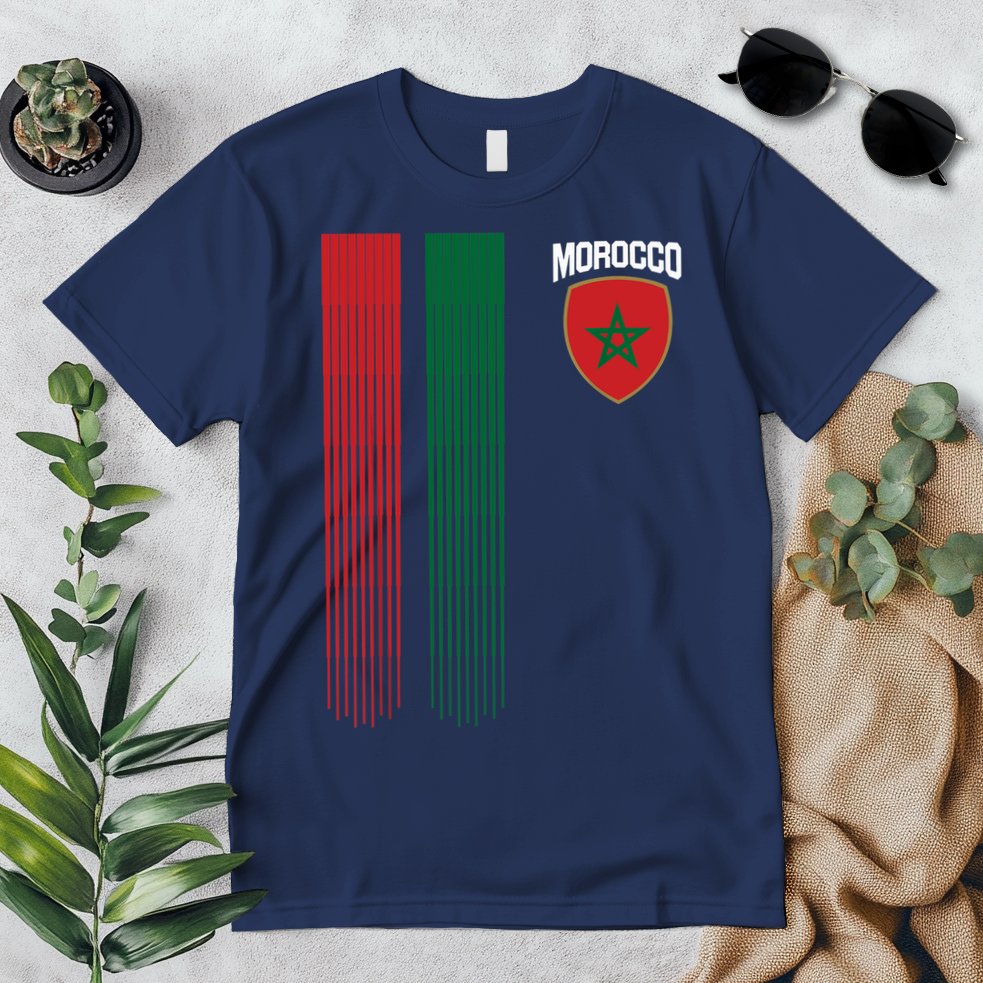 National Morocco Flag Moroccan Football Fan Soccer Team Premium T-Shirt