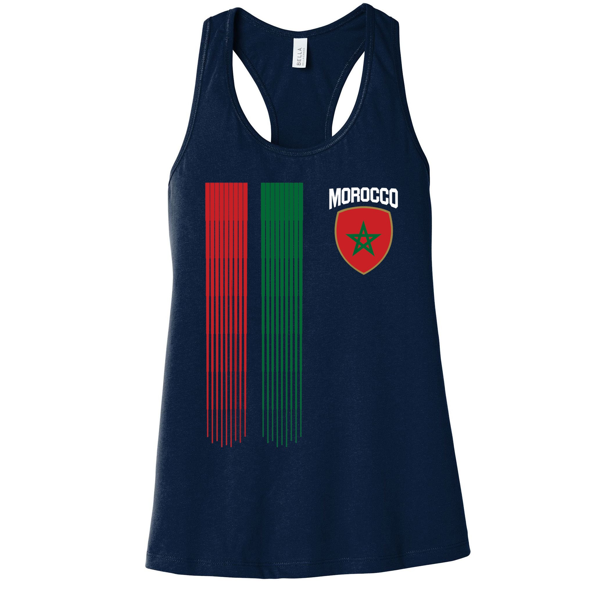 National Morocco Flag Moroccan Football Fan Soccer Team Womens Tank Top