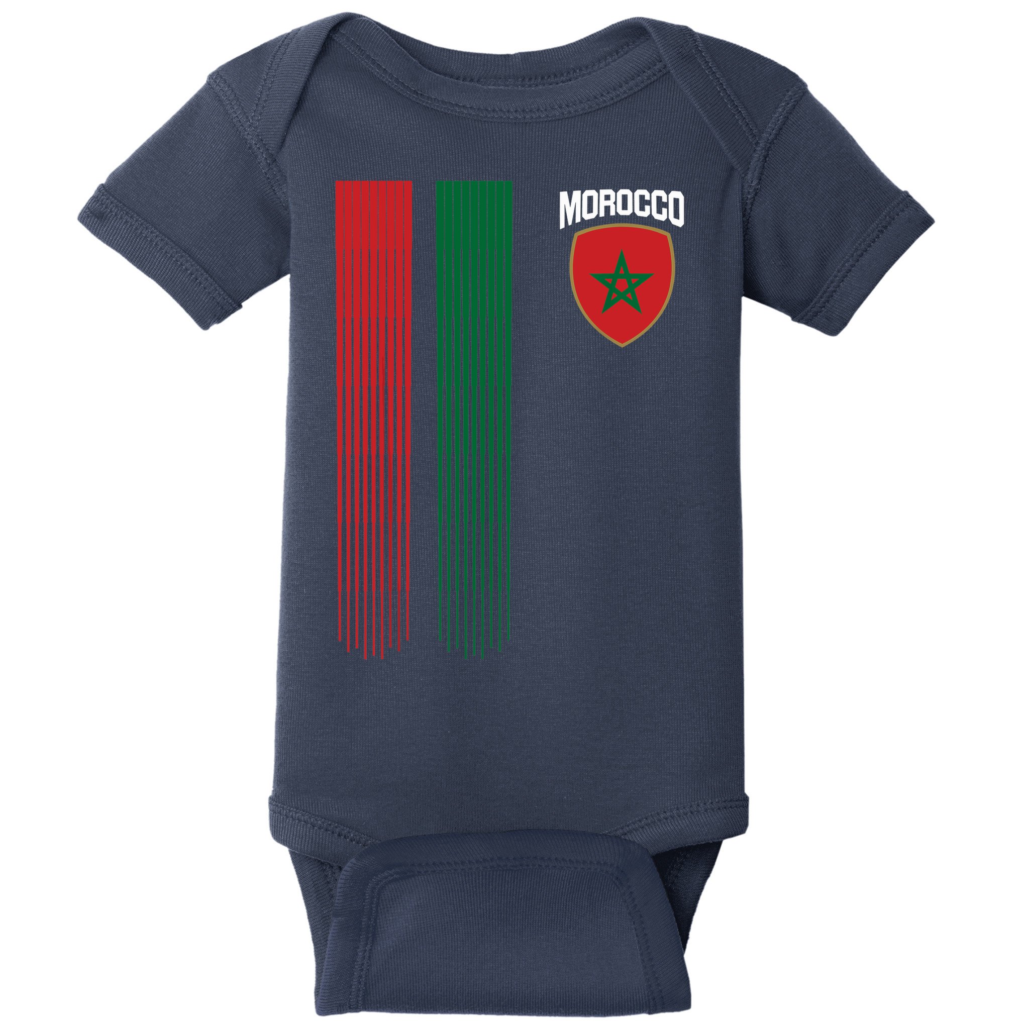 National Morocco Flag Moroccan Football Fan Soccer Team Baby Bodysuit
