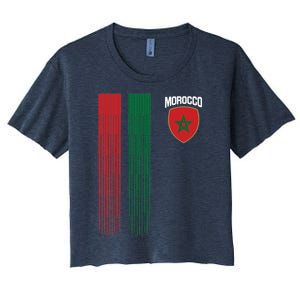 National Morocco Flag Moroccan Football Fan Soccer Team Women's Crop Top Tee