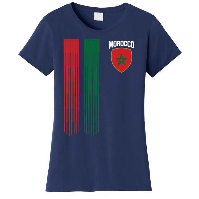 National Morocco Flag Moroccan Football Fan Soccer Team Women's T-Shirt