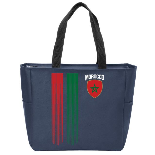 National Morocco Flag Moroccan Football Fan Soccer Team Zip Tote Bag