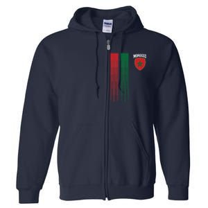 National Morocco Flag Moroccan Football Fan Soccer Team Full Zip Hoodie