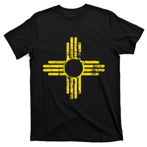 New Mexico Flag Distressed Yellow Zia Sun Alone T-Shirt