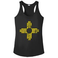 New Mexico Flag Distressed Yellow Zia Sun Alone Ladies PosiCharge Competitor Racerback Tank