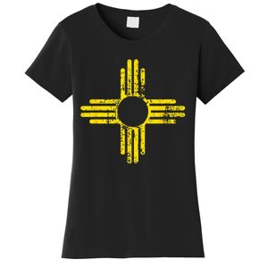 New Mexico Flag Distressed Yellow Zia Sun Alone Women's T-Shirt