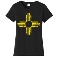 New Mexico Flag Distressed Yellow Zia Sun Alone Women's T-Shirt