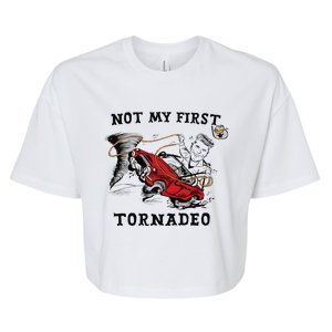 Not My First Tornadeo Twisters Chaser Cowboy And Lasso Gift Bella+Canvas Jersey Crop Tee