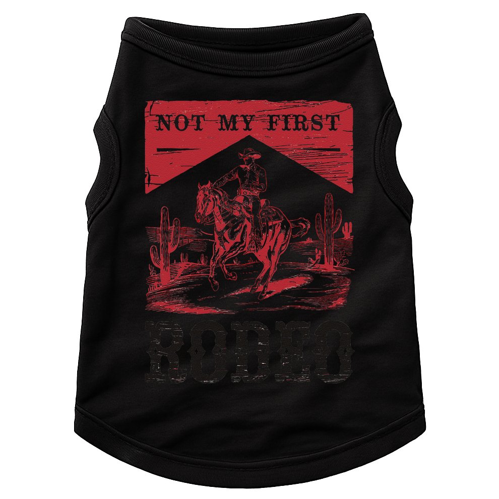Not My First Rodeo Vintage Bronc Riding Cowboy Rodeo Gift Doggie Tank
