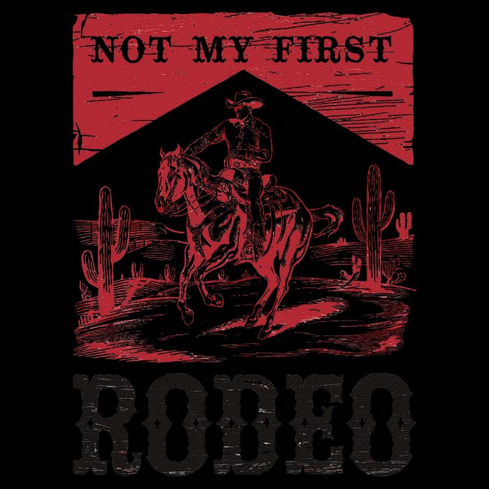 Not My First Rodeo Vintage Bronc Riding Cowboy Rodeo Gift Backpack