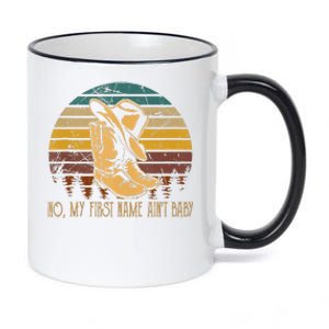 No My First Name Aint Baby Cowboy Boot Hat Western Deserts 11oz Black Color Changing Mug