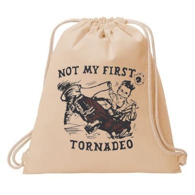 Not My First Tornado Drawstring Bag