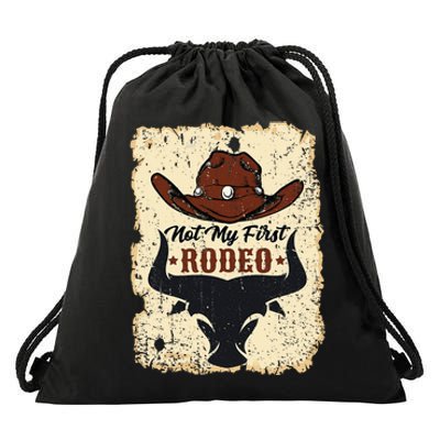 Not My First Rodeo Vintage Rodeo Western Country Cowboy Drawstring Bag