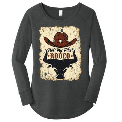 Not My First Rodeo Vintage Rodeo Western Country Cowboy Women's Perfect Tri Tunic Long Sleeve Shirt