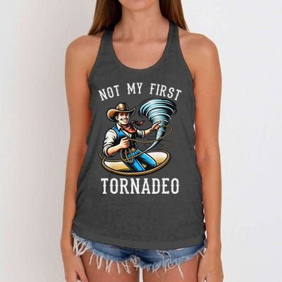 Not My First Tornado Not My First Tornadeo Rodeo Women's Knotted Racerback Tank