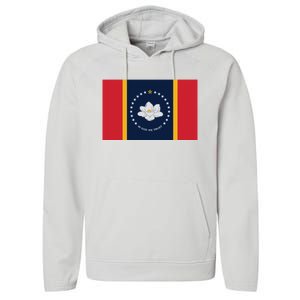 New Mississippi Flag In God We Trust Magnolia Performance Fleece Hoodie