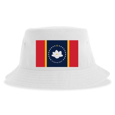 New Mississippi Flag In God We Trust Magnolia Sustainable Bucket Hat
