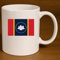 New Mississippi Flag In God We Trust Magnolia 11oz C Handle Ceramic Mug