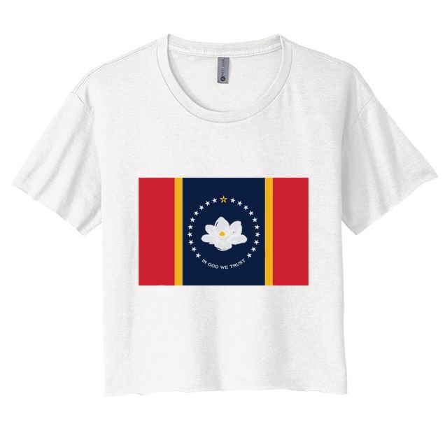 New Mississippi Flag In God We Trust Magnolia Crop Top
