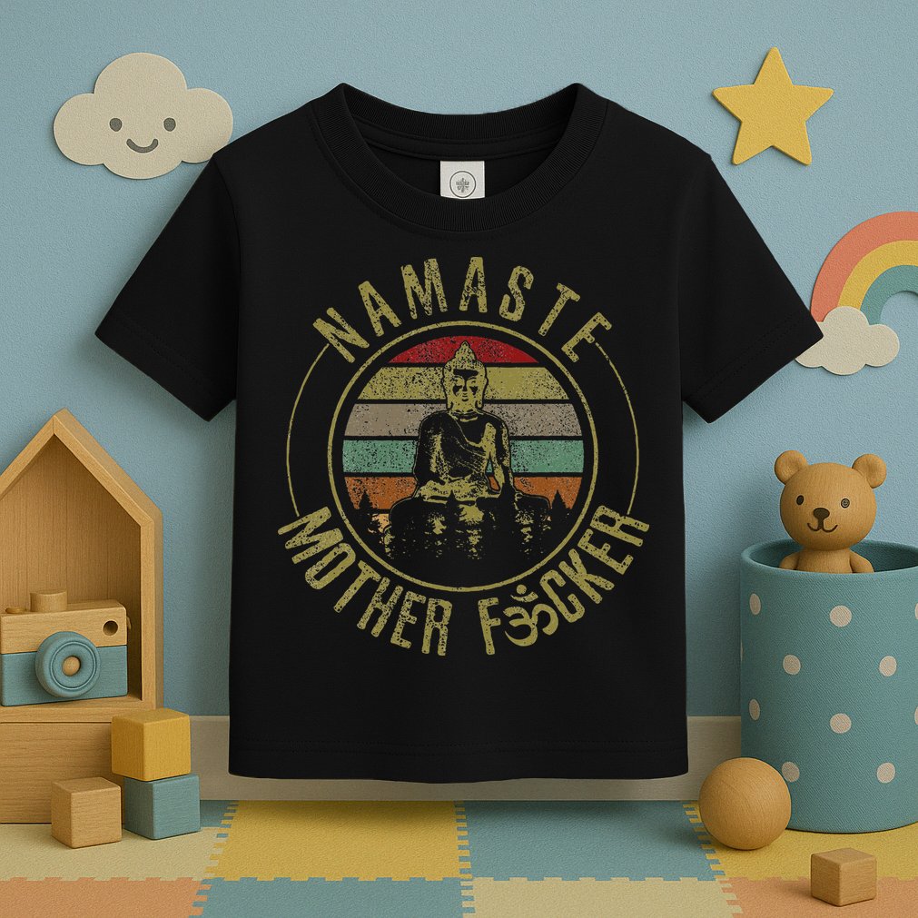 Namaste Mother Fcker Vintage Buddha Funny Yoga Gift Toddler T-Shirt