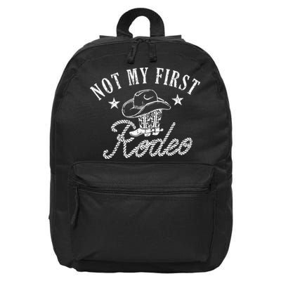 Not My First Vintage Rodeo Riding Horse Bronc Cow Boots 16 in Basic Backpack