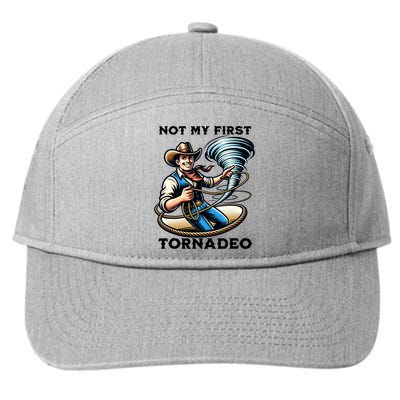 Not My First Tornadeo Funny Tornado Chaser Cowboy And Lasso 7-Panel Snapback Hat