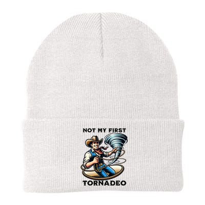 Not My First Tornadeo Funny Tornado Chaser Cowboy And Lasso Knit Cap Winter Beanie