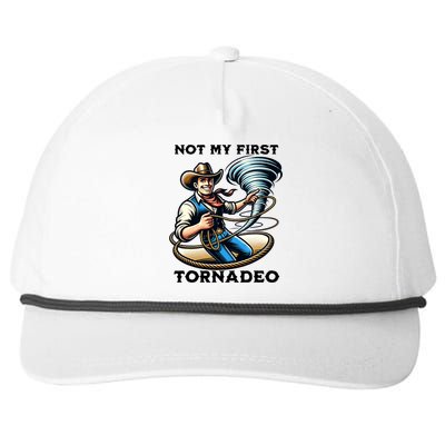 Not My First Tornadeo Funny Tornado Chaser Cowboy And Lasso Snapback Five-Panel Rope Hat