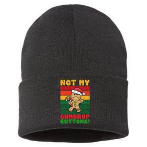 Not My Gumdrop Buttons Funny Gingerbread Cookie Design Sustainable Knit Beanie