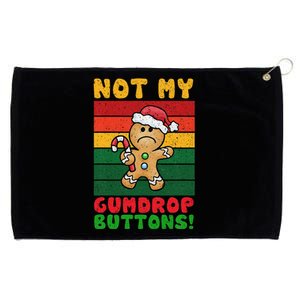 Not My Gumdrop Buttons Funny Gingerbread Cookie Design Grommeted Golf Towel