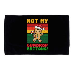 Not My Gumdrop Buttons Funny Gingerbread Cookie Design Microfiber Hand Towel