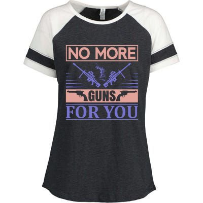 No More Guns For You Enza Ladies Jersey Colorblock Tee