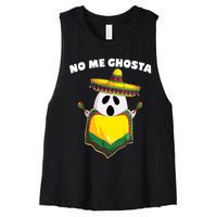 No Me Ghosta Gusta Funny Mexican Halloween Women's Racerback Cropped Tank