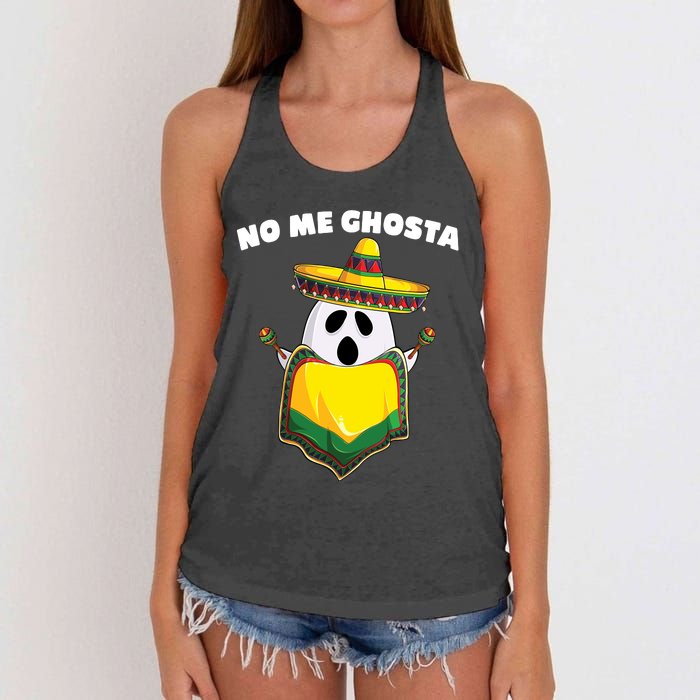 No Me Ghosta Gusta Funny Mexican Halloween Women's Knotted Racerback Tank