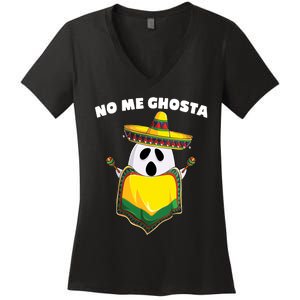 No Me Ghosta Gusta Funny Mexican Halloween Women's V-Neck T-Shirt