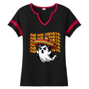 No Me Ghosta Funny Mexican Halloween Ghost Ladies Halftime Notch Neck Tee