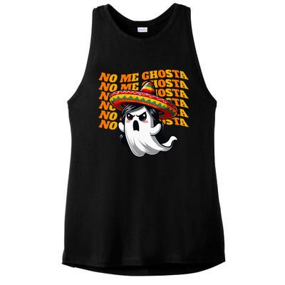 No Me Ghosta Funny Mexican Halloween Ghost Ladies PosiCharge Tri-Blend Wicking Tank