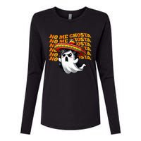 No Me Ghosta Funny Mexican Halloween Ghost Womens Cotton Relaxed Long Sleeve T-Shirt