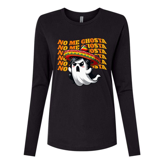 No Me Ghosta Funny Mexican Halloween Ghost Womens Cotton Relaxed Long Sleeve T-Shirt