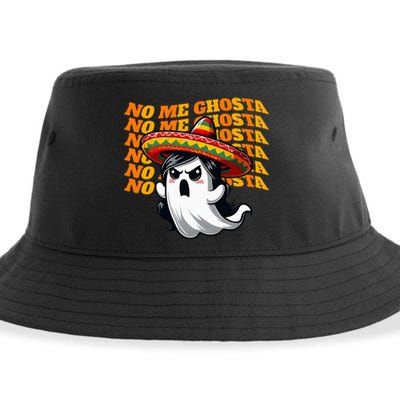 No Me Ghosta Funny Mexican Halloween Ghost Sustainable Bucket Hat