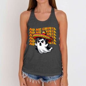 No Me Ghosta Funny Mexican Halloween Ghost Women's Knotted Racerback Tank