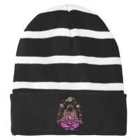 Namaste Meditation Gifts For Spiritual Meditation Practice Striped Beanie with Solid Band