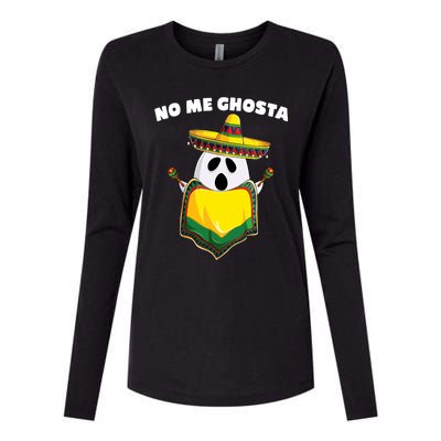 No Me Ghosta Gusta Funny Mexican Halloween Womens Cotton Relaxed Long Sleeve T-Shirt