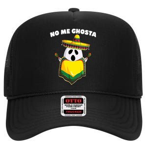 No Me Ghosta Gusta Funny Mexican Halloween High Crown Mesh Back Trucker Hat