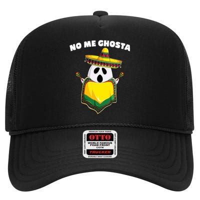 No Me Ghosta Gusta Funny Mexican Halloween High Crown Mesh Back Trucker Hat