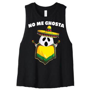 No Me Ghosta Gusta Funny Mexican Halloween Women's Racerback Cropped Tank