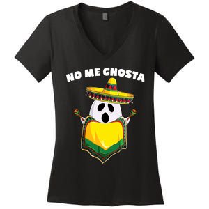 No Me Ghosta Gusta Funny Mexican Halloween Women's V-Neck T-Shirt