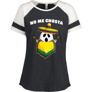 No Me Ghosta Gusta Funny Mexican Halloween Enza Ladies Jersey Colorblock Tee